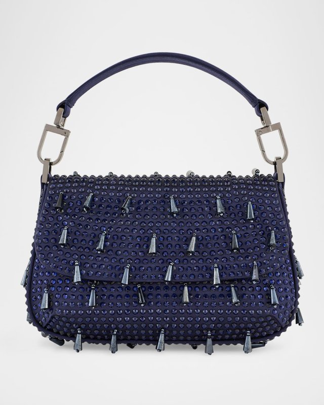 La Prima Small Beaded Top-Handle Bag